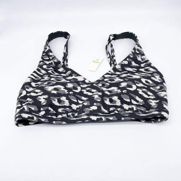 Offline by Aerie Women's Gray Black Animal Print Sports Bra Size Large - Picture 2 of 7